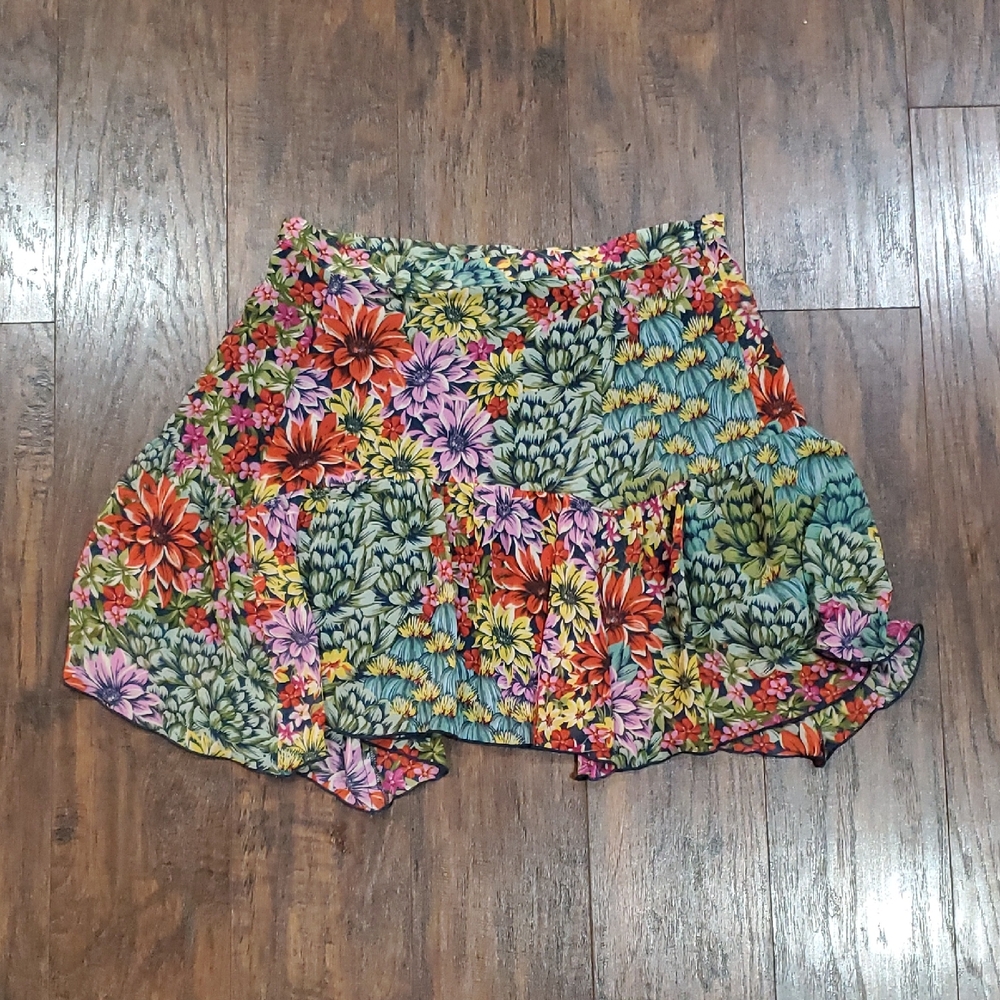 Urban Outfitters Floral Asymmetrical Skirt - Multicolor